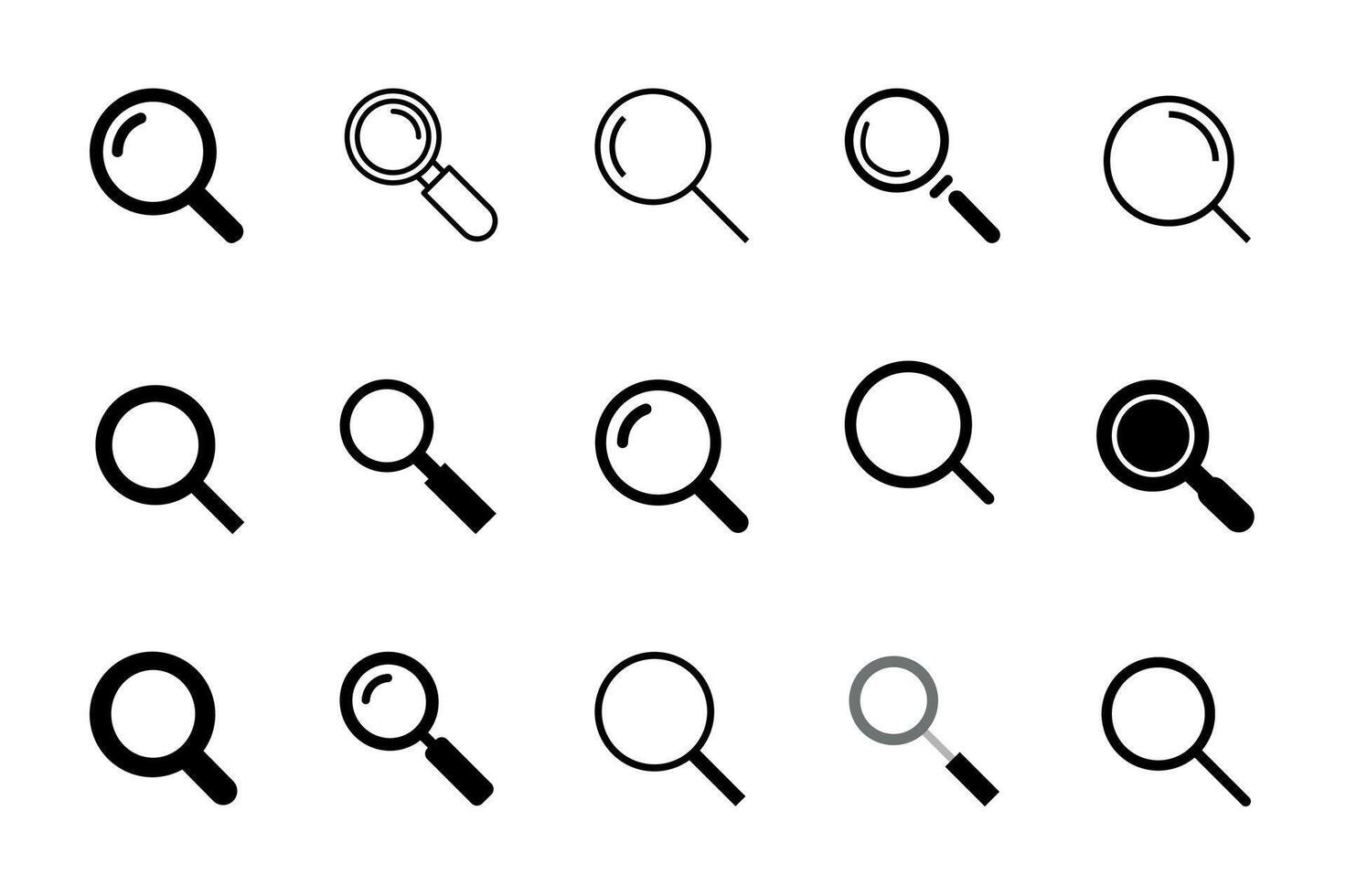 Search icon set isolated on white background. Glass icon. search magnifying glass icon. Find vector