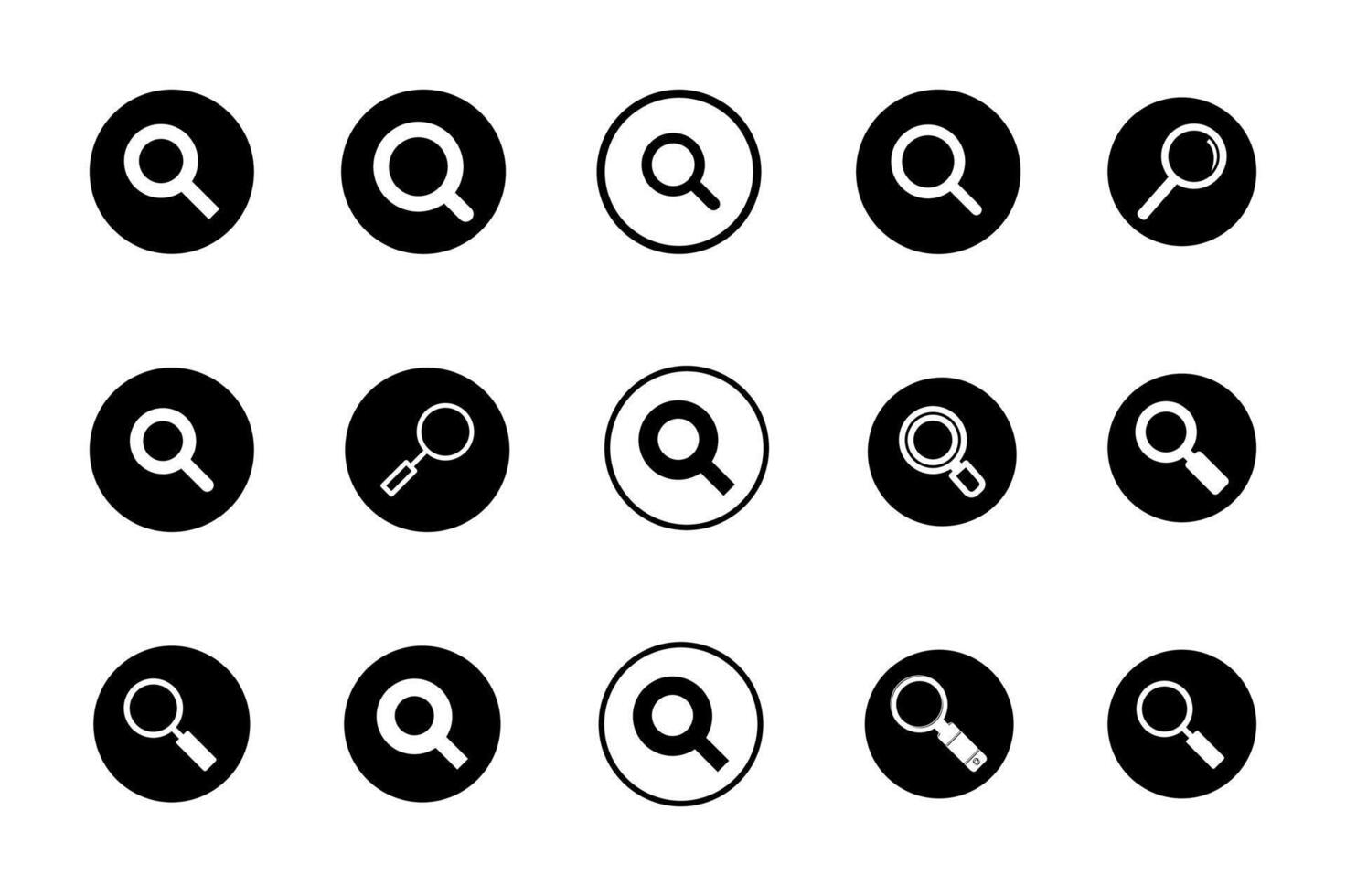 Search icon set isolated on white background. Magnify Glass icon. search magnifying glass icon vector
