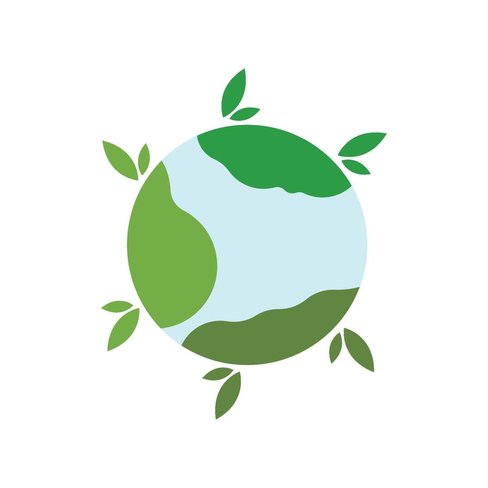 Eart day logo green vector