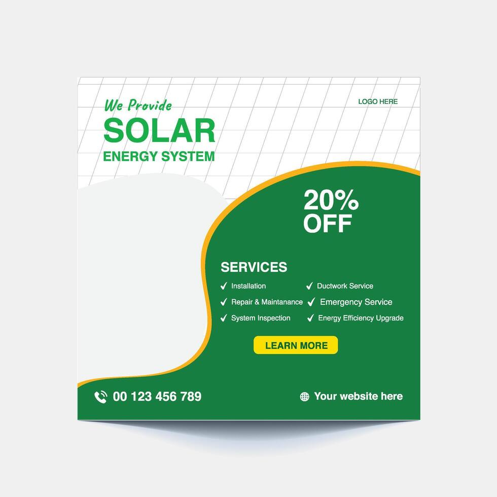 Solar Energy Social Post-Join the Solar Movement Clean Energy for a Brighter Future vector