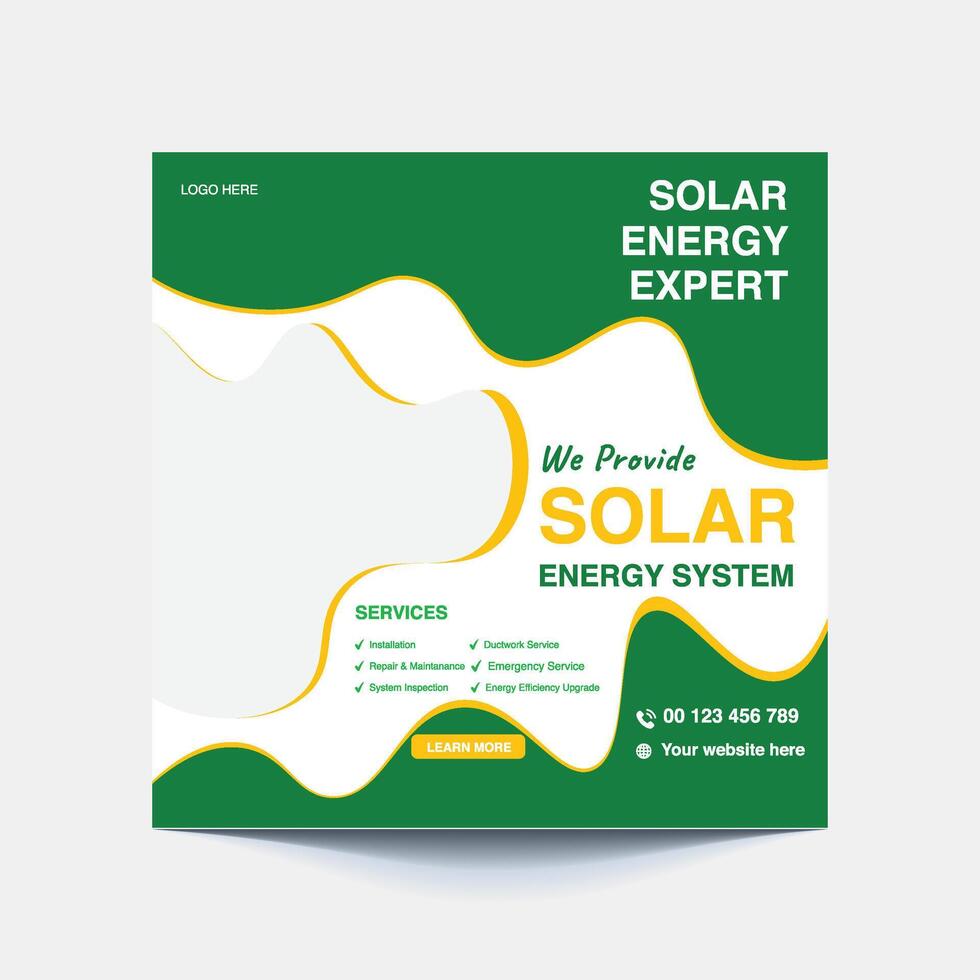 Solar Energy Social Post-Go Green with Solar Sustainable Energy for All vector