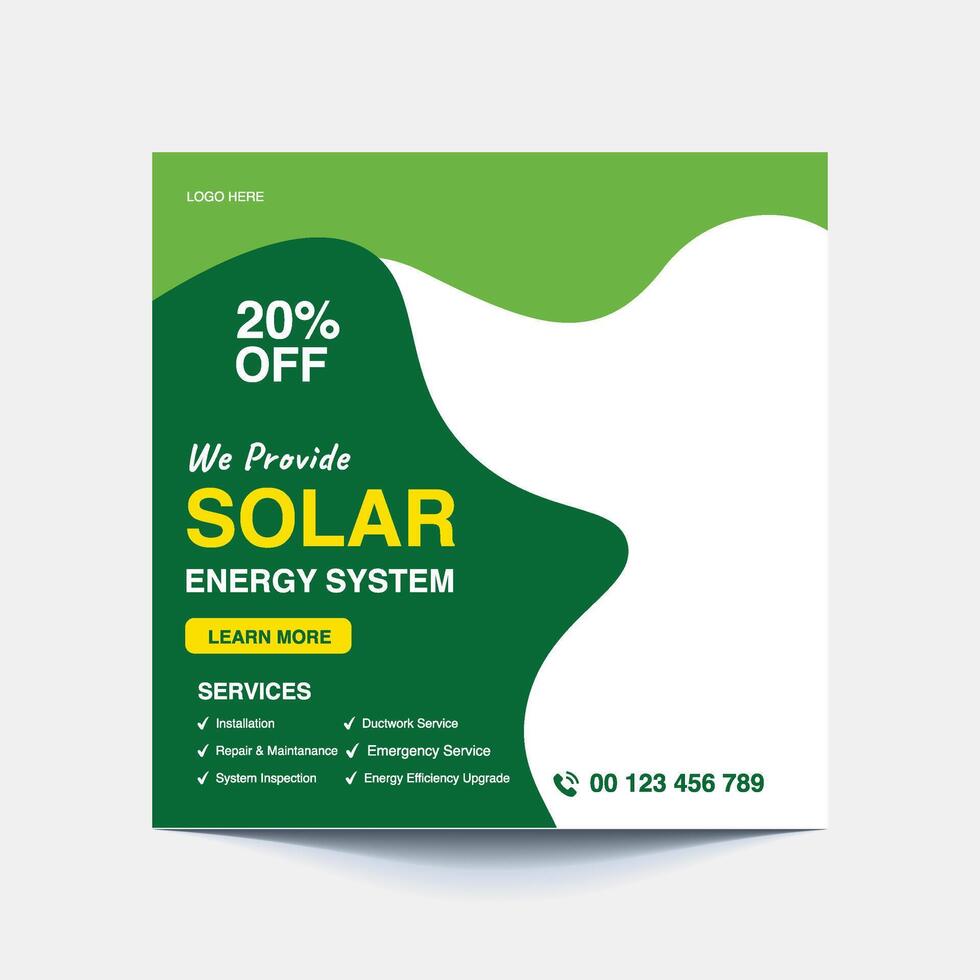 Solar Energy Social Post-Go Solar Save the Planet and Your Wallet vector