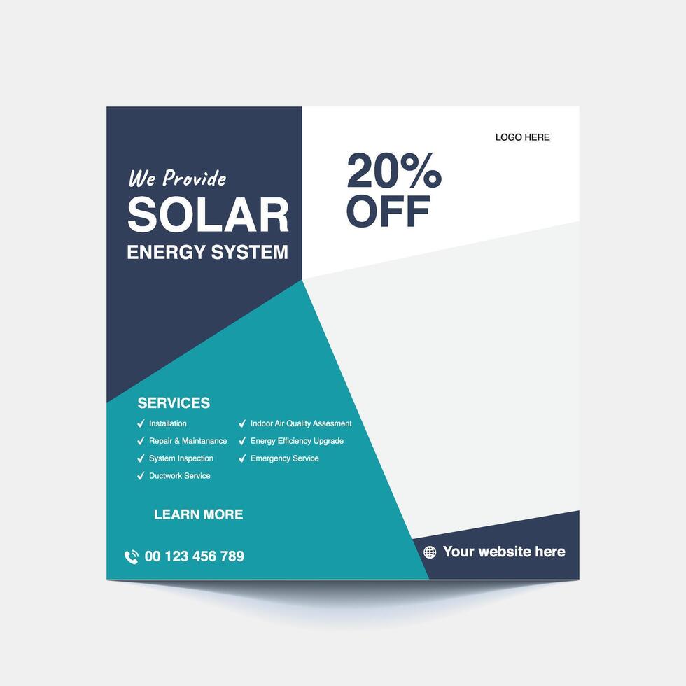 Solar Energy Social Post-Solar Energy Clean Affordable and Ready to Shine vector