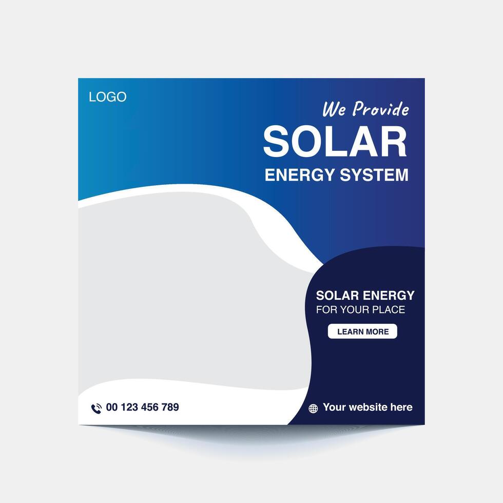 Solar Energy Social Post-Harness the Sun Solar Energy for a Sustainable Future vector