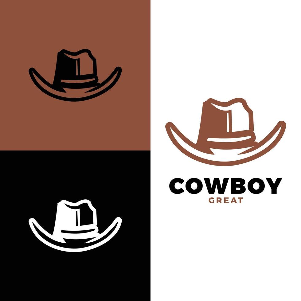 cowboy hat logo design template vector