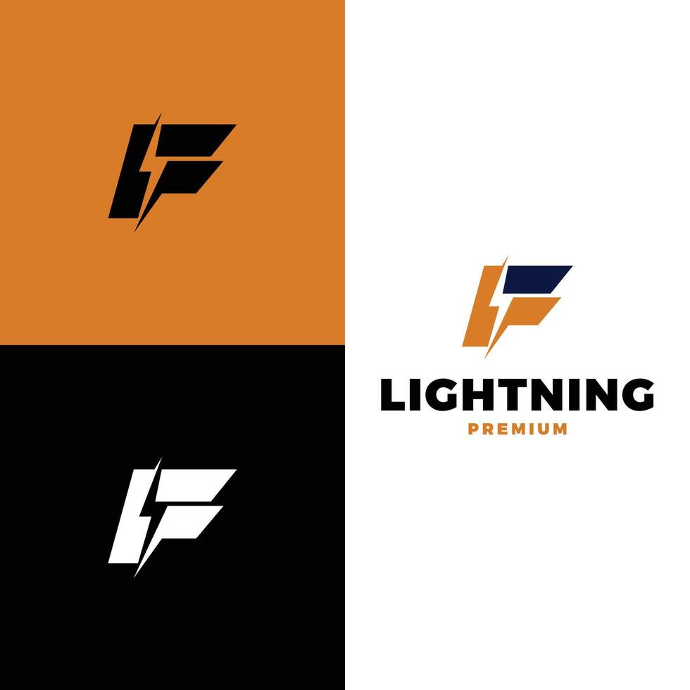 initial letter f lightning icon logo template illustration design vector