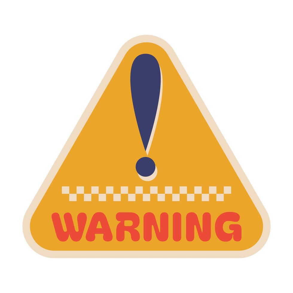 Retro Groovy Warning Sticker vector