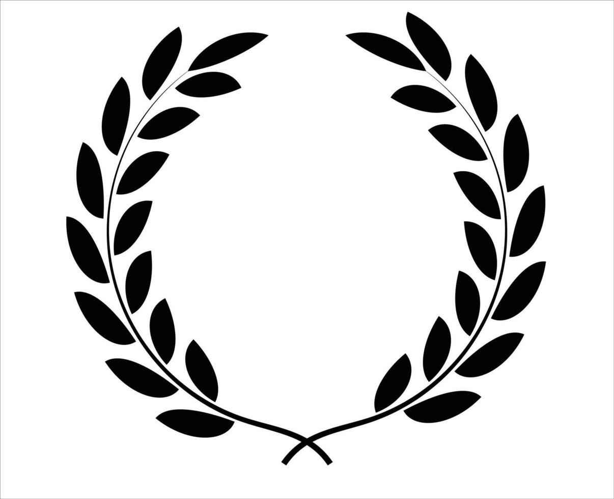 Black round leaf stalks for use in winner trophies and badge vector