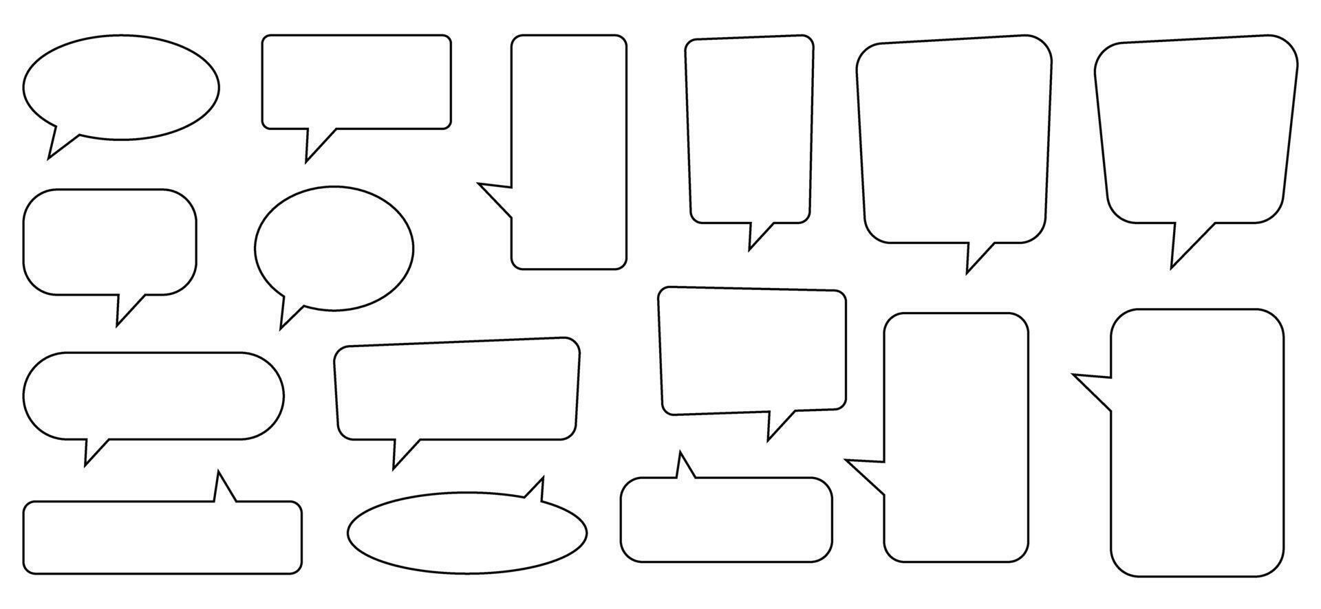Collection of line speech bubble. vector