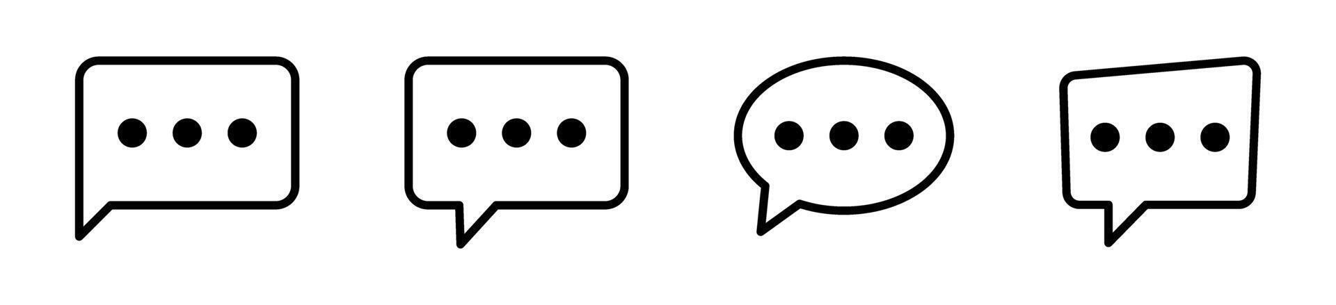 Chat icon. Set of talk speech bubble icons. Message icon. vector