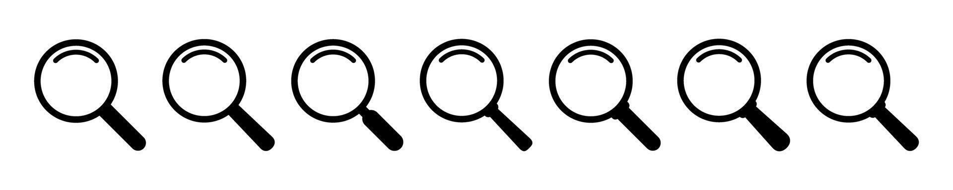 Magnifying glass icon, magnifier icon. Loupe icons set. Search icons set. vector
