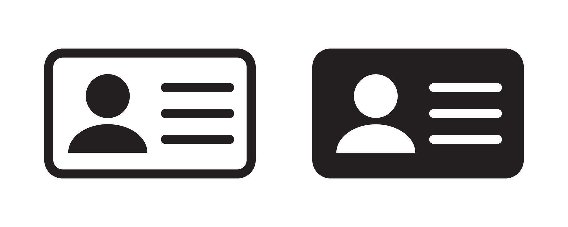ID Card icon. Employee clerk card, driver license, Identification card, staff identification card icon. vector