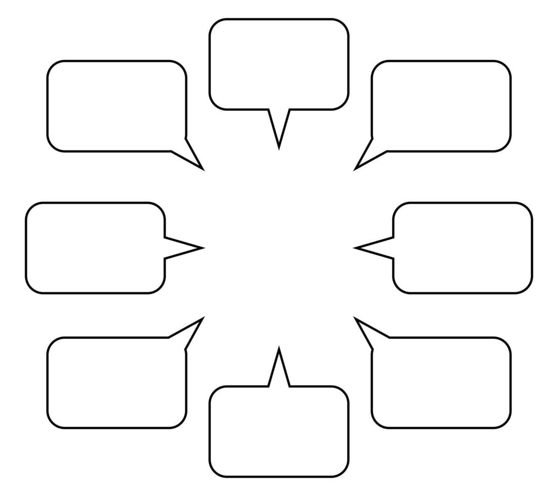 Collection of line speech bubble, line speech balloon, line chat bubbles. vector