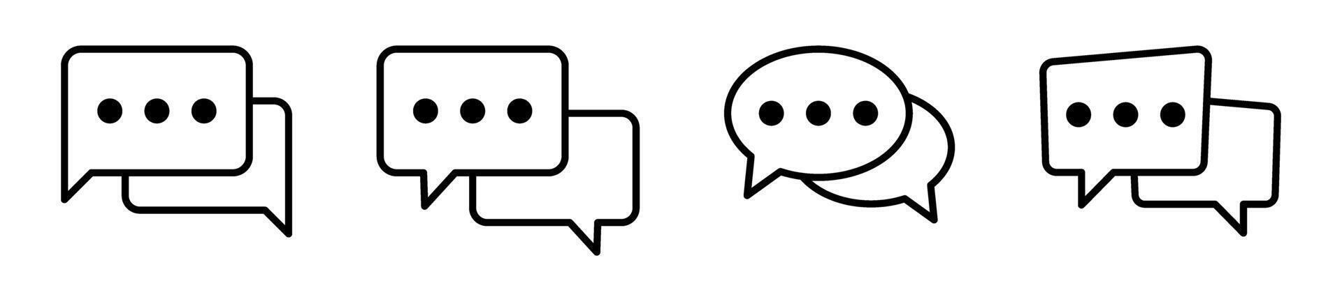 Chat icon. Set of speech bubble icons. Message icons. vector