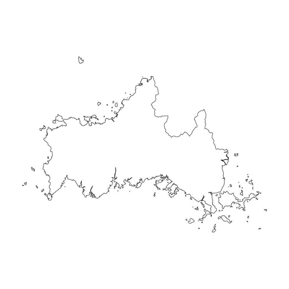 Yamaguchi prefecture blank contour map vector