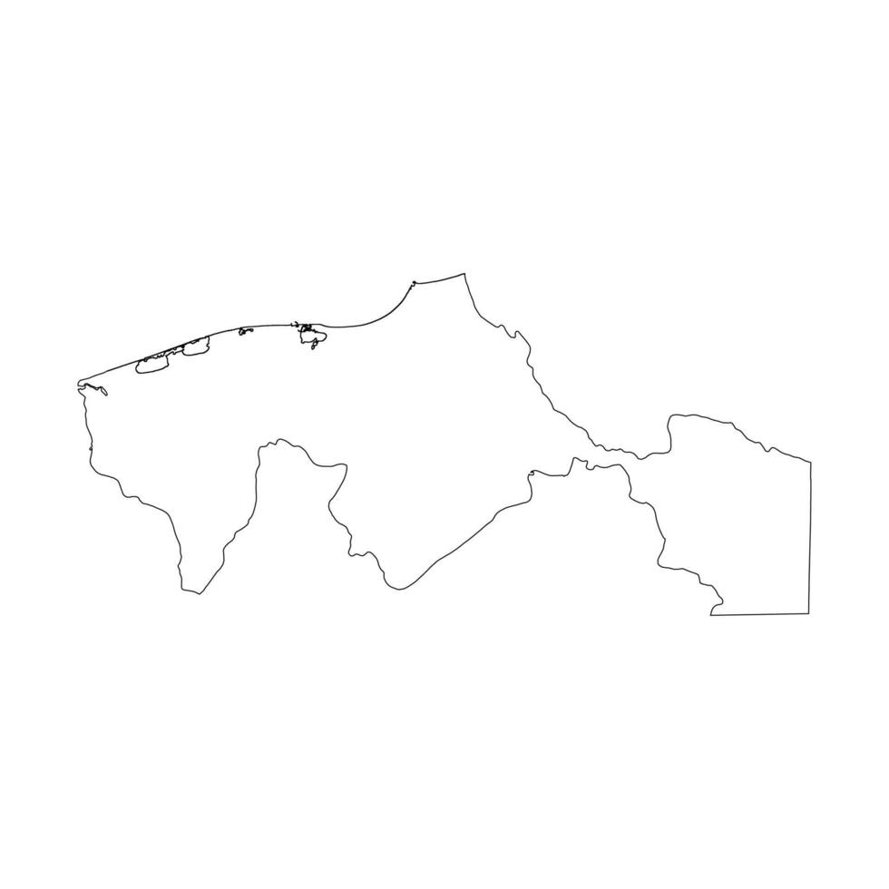 Tabasco state blank contour map vector