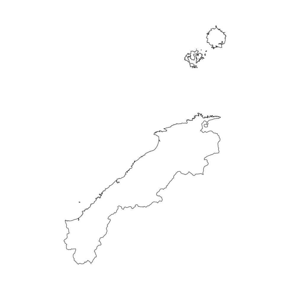Shimane prefecture blank contour map vector