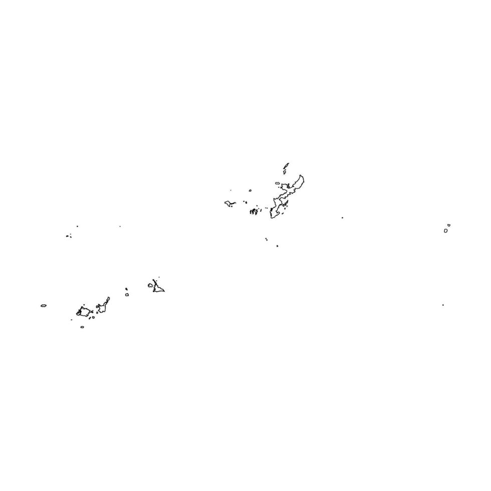 Okinawa prefecture blank contour map vector