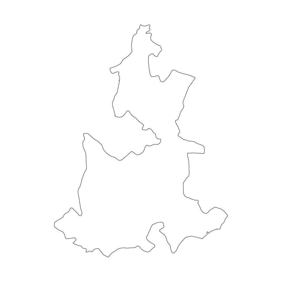 Puebla state blank contour map vector