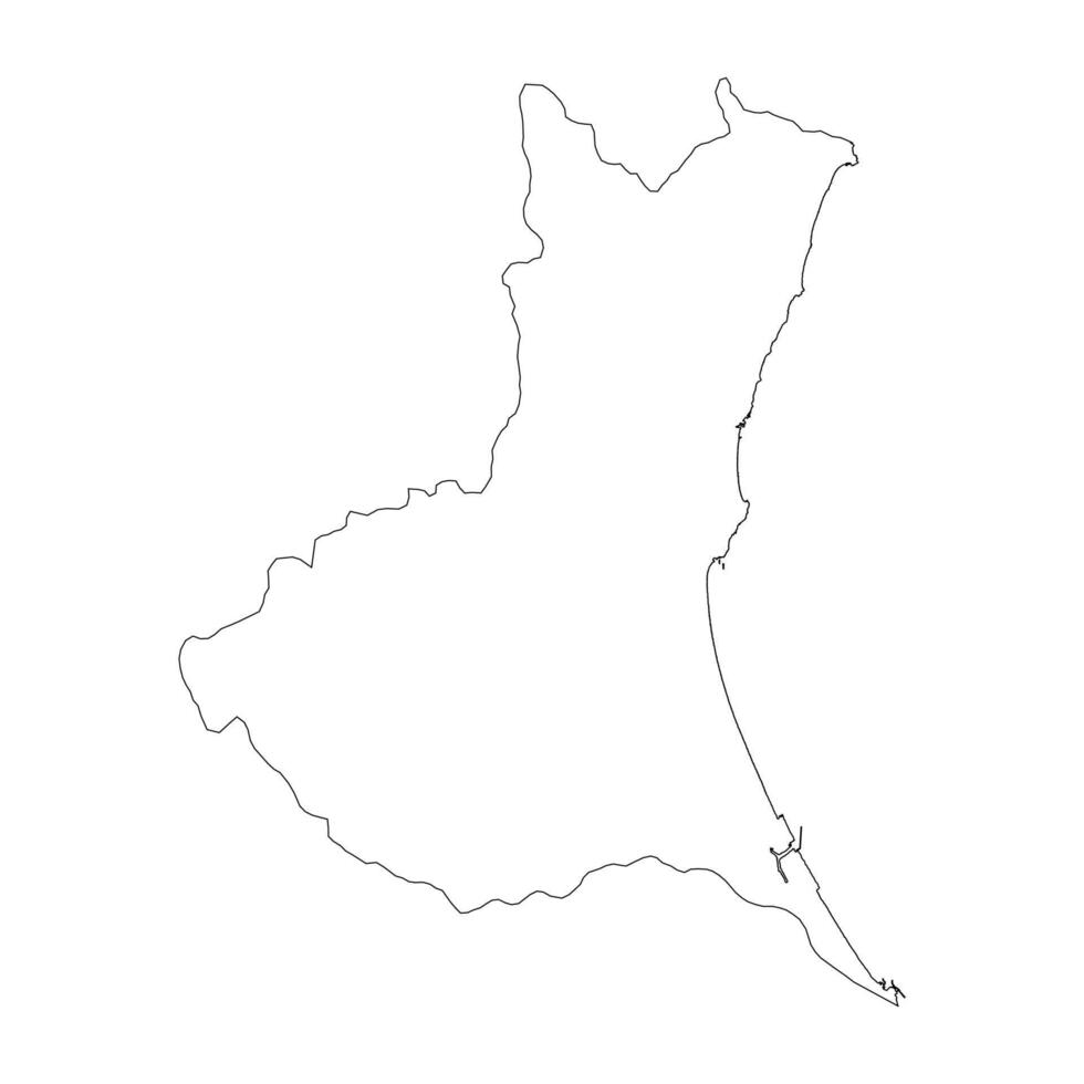 Ibaraki prefecture blank contour map vector