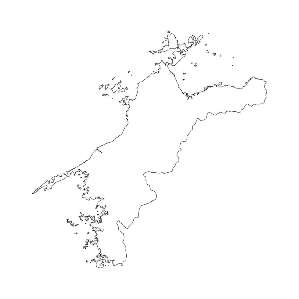 Ehime prefecture blank contour map vector