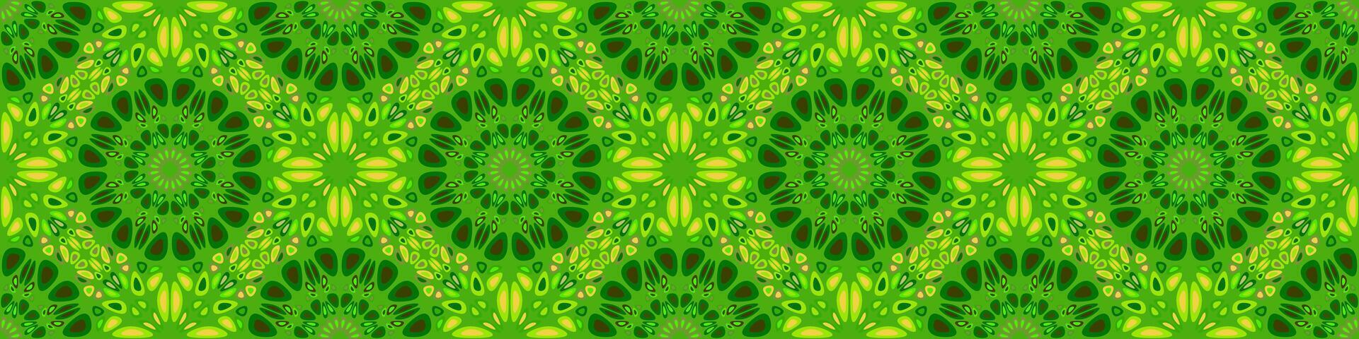 Geometrical seamless wide petal mandala ornament pattern background - spiritual abstract floral bohemian geometric design vector