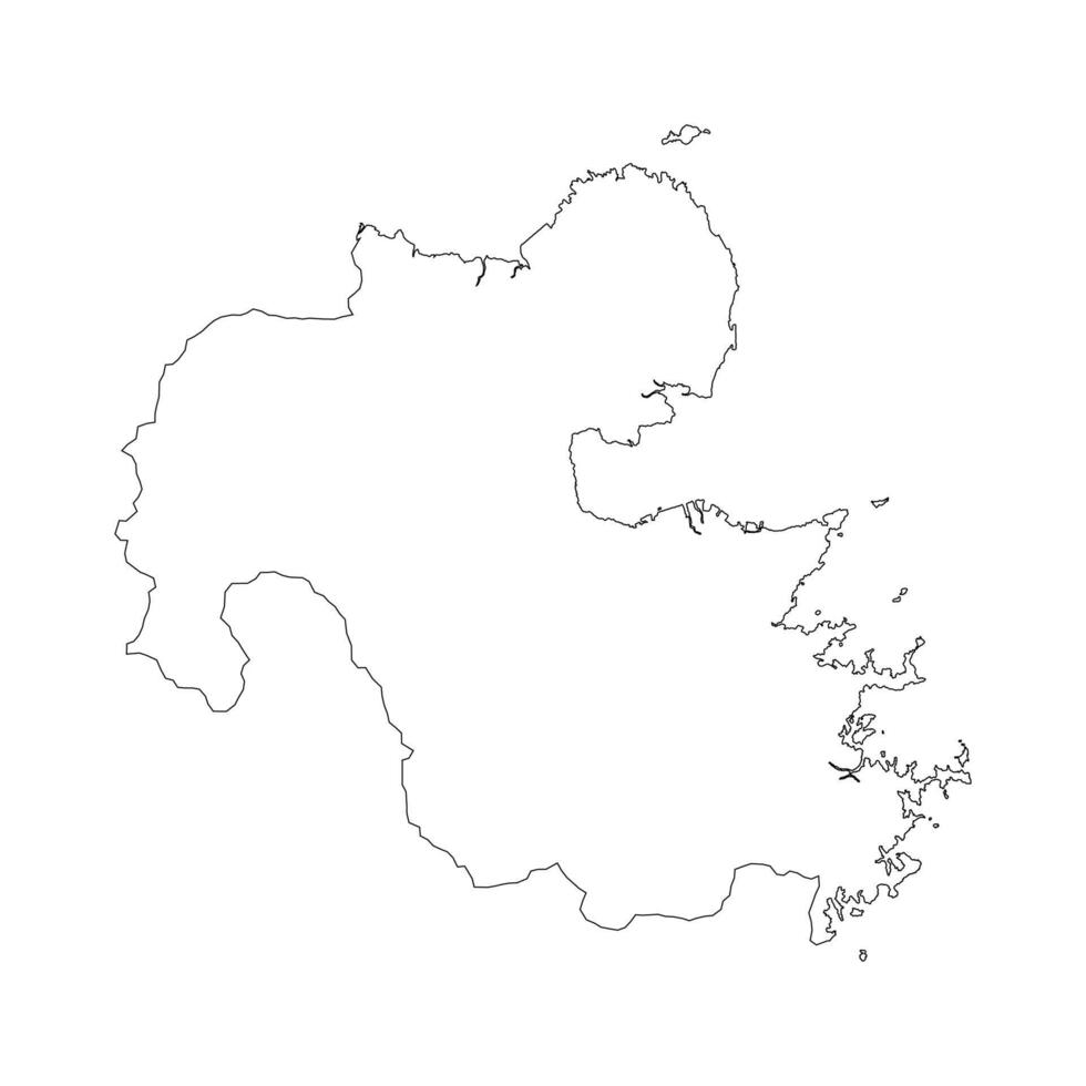 Oita prefecture blank contour map vector