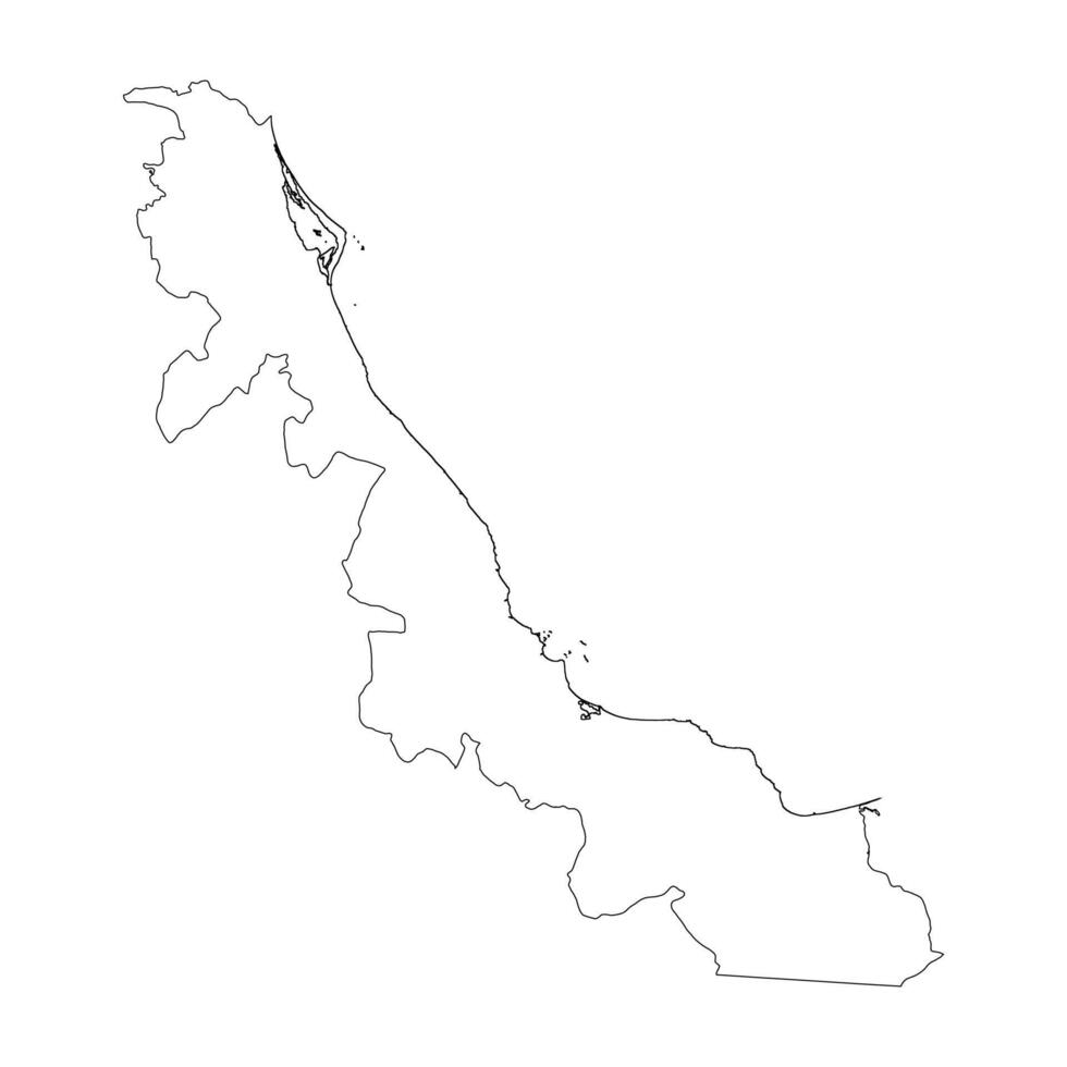 Veracruz state blank contour map vector
