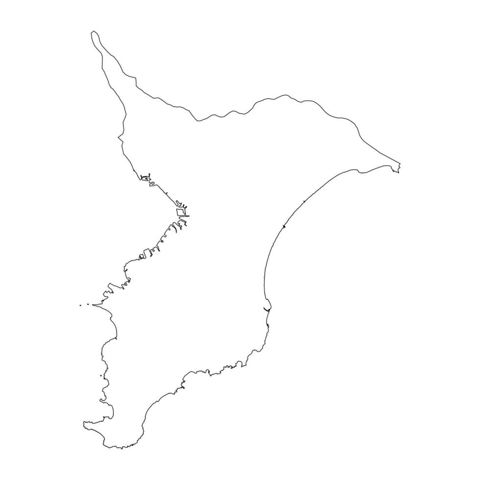 Chiba prefecture blank contour map vector