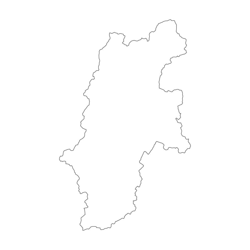 Nagano prefecture blank contour map vector