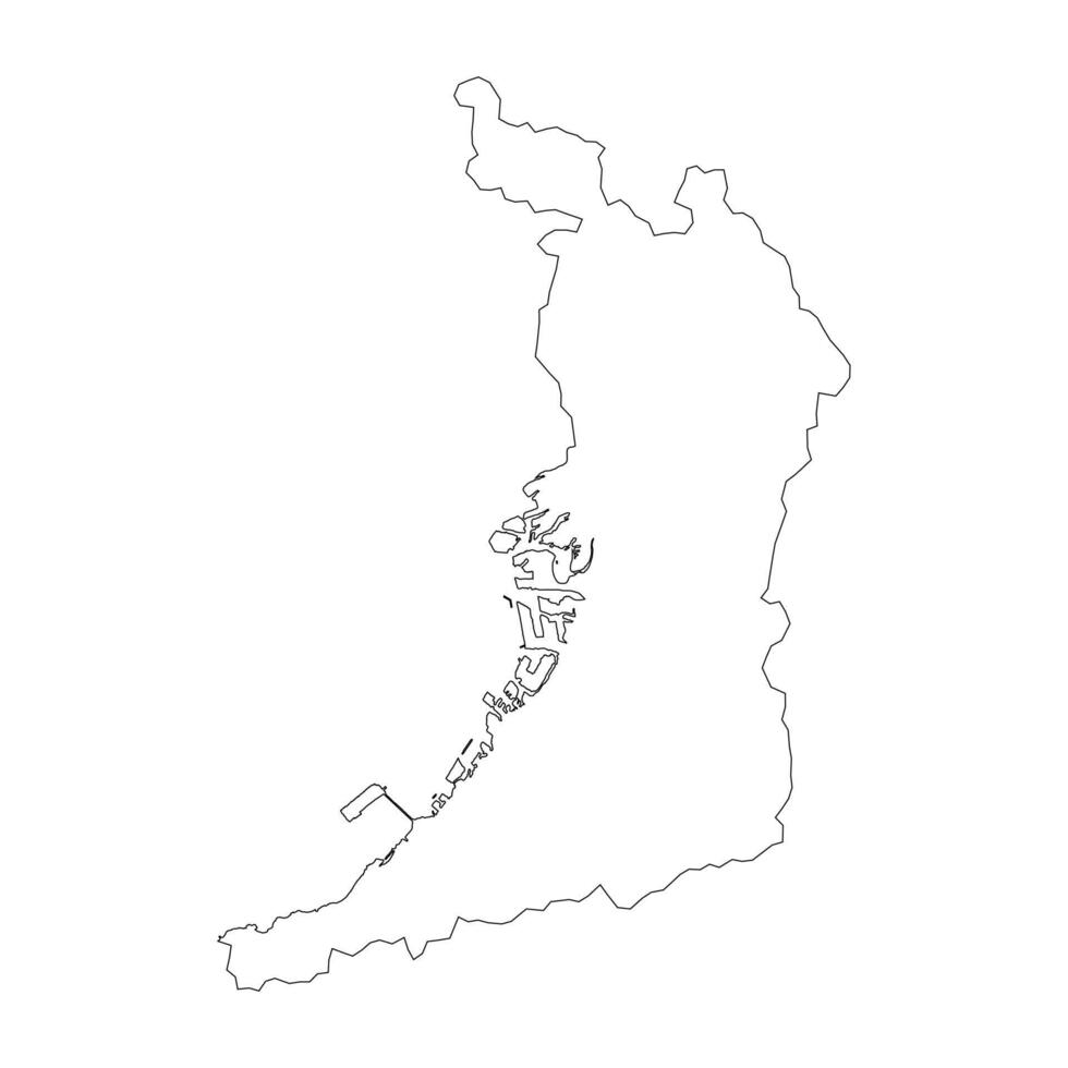Osaka prefecture blank contour map vector