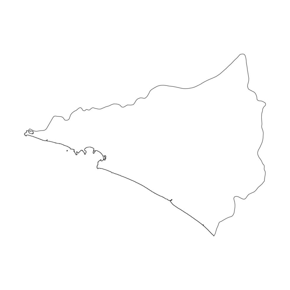 Colima state blank contour map vector