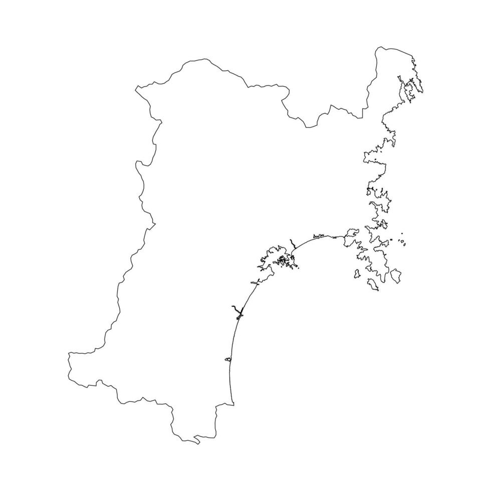 Miyagi prefecture blank contour map vector