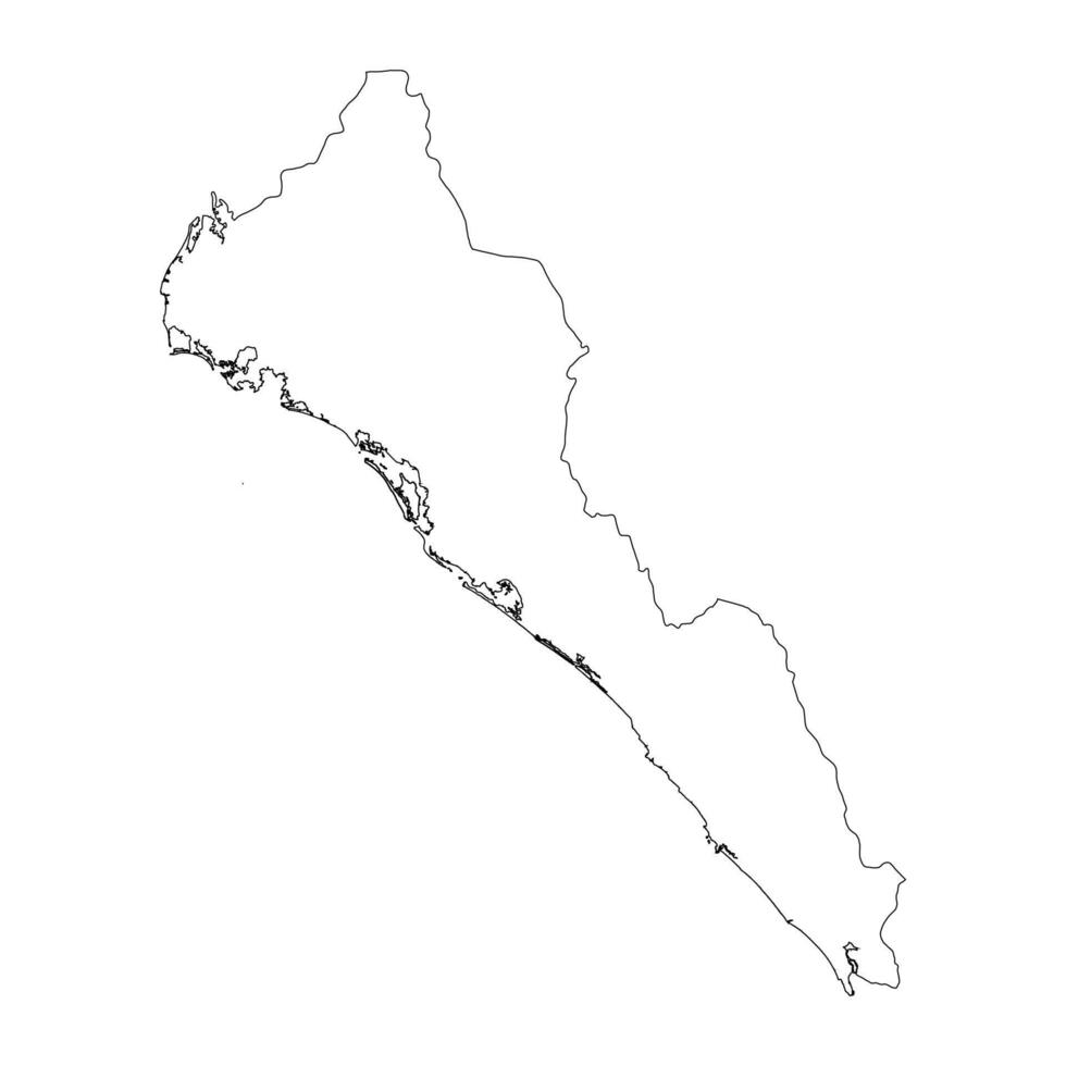 Sinaloa state blank contour map vector
