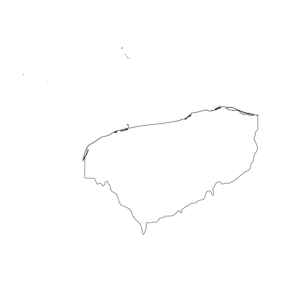 Yucatan state blank contour map vector