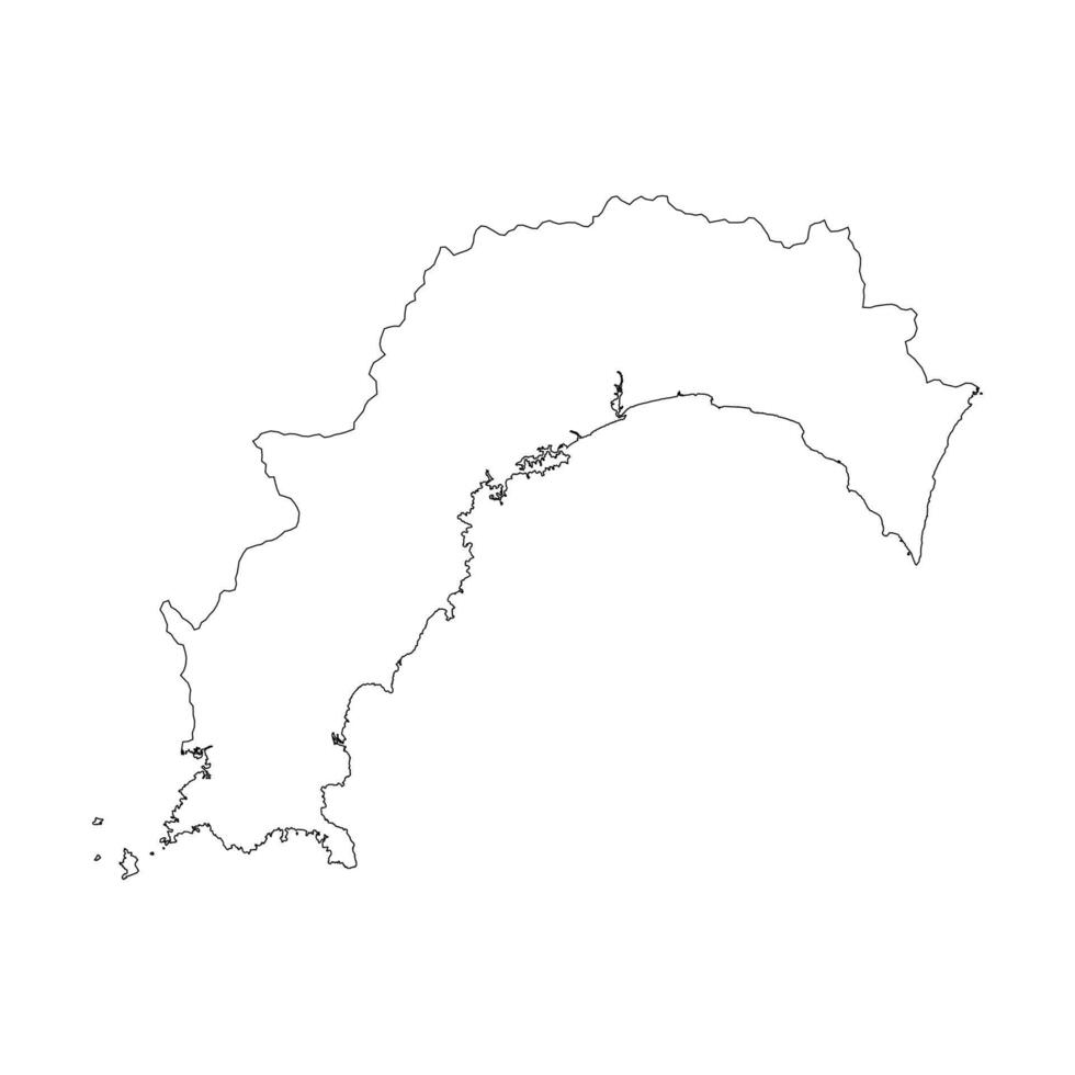 Kochi prefecture blank contour map vector