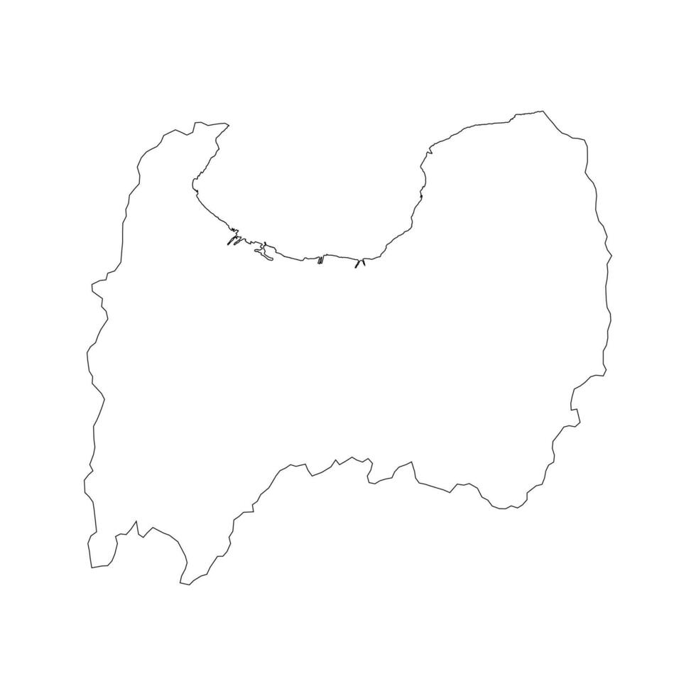 Toyama prefecture blank contour map vector