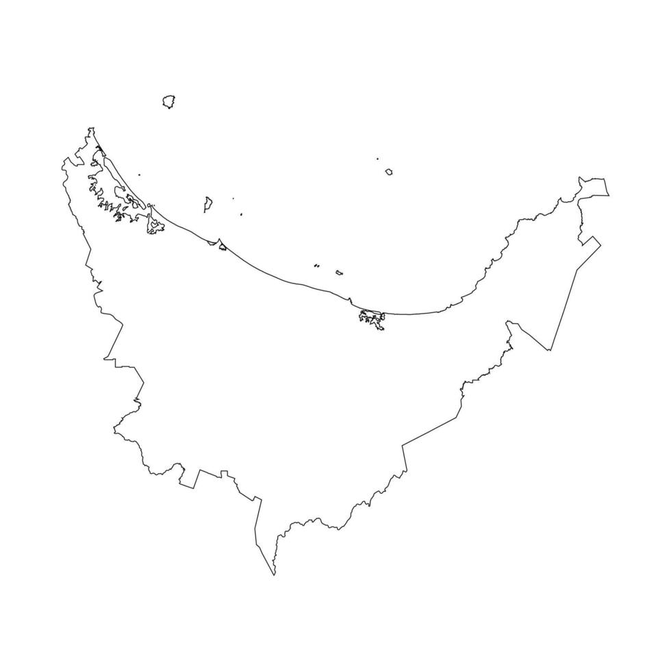 Bay of Plenty region blank outline map vector