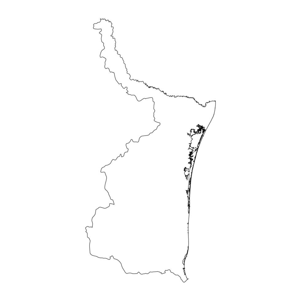 Tamaulipas state blank contour map vector