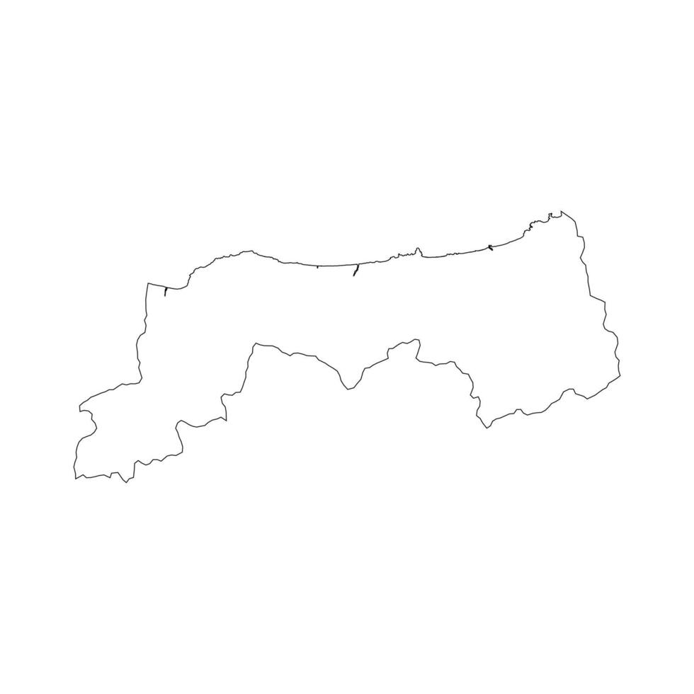 Tottori prefecture blank contour map vector