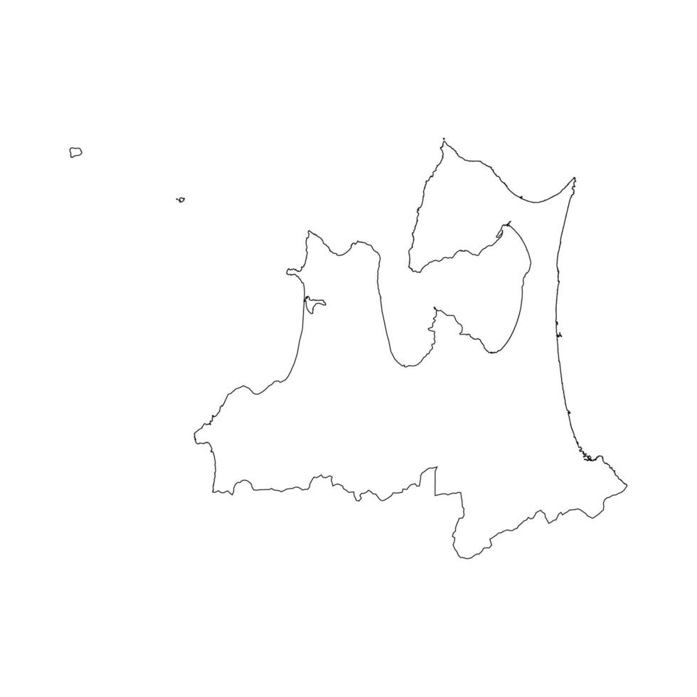Aomori prefecture blank contour map vector