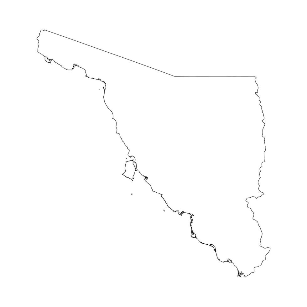 Sonora state blank contour map vector