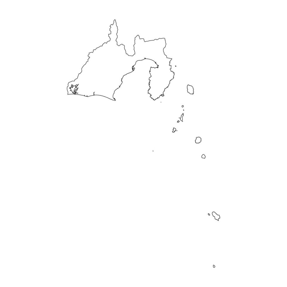 Shizuoka prefecture blank contour map vector