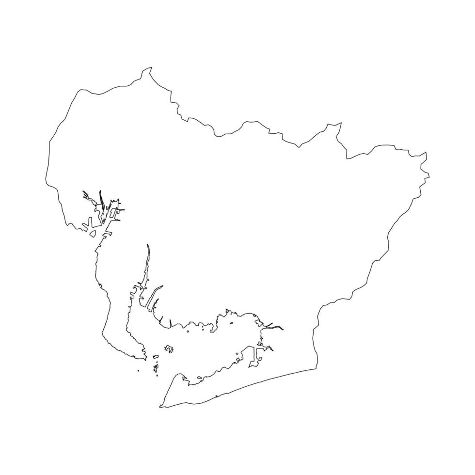 Aichi prefecture blank contour map vector