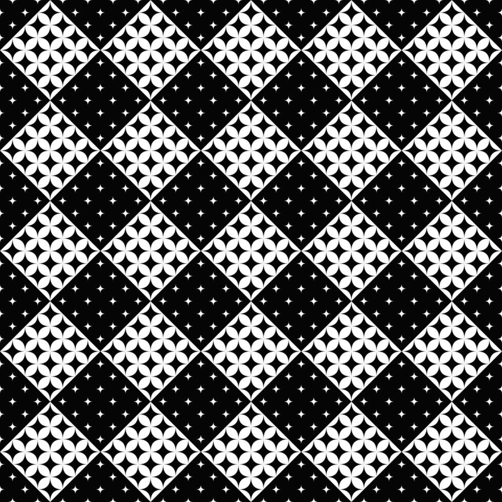 Seamless geometrical black and white star pattern background vector