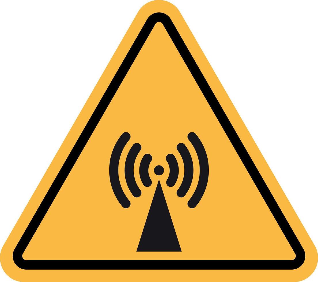 Non ionizing radiation symbol . Radiation exposure alert icon . illustration vector
