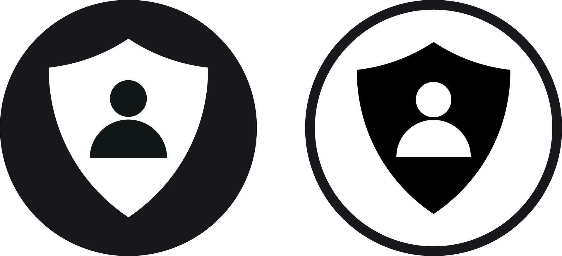 Privacy icon set in two styles . Authentication security icon . Profile protection symbol . illustration vector