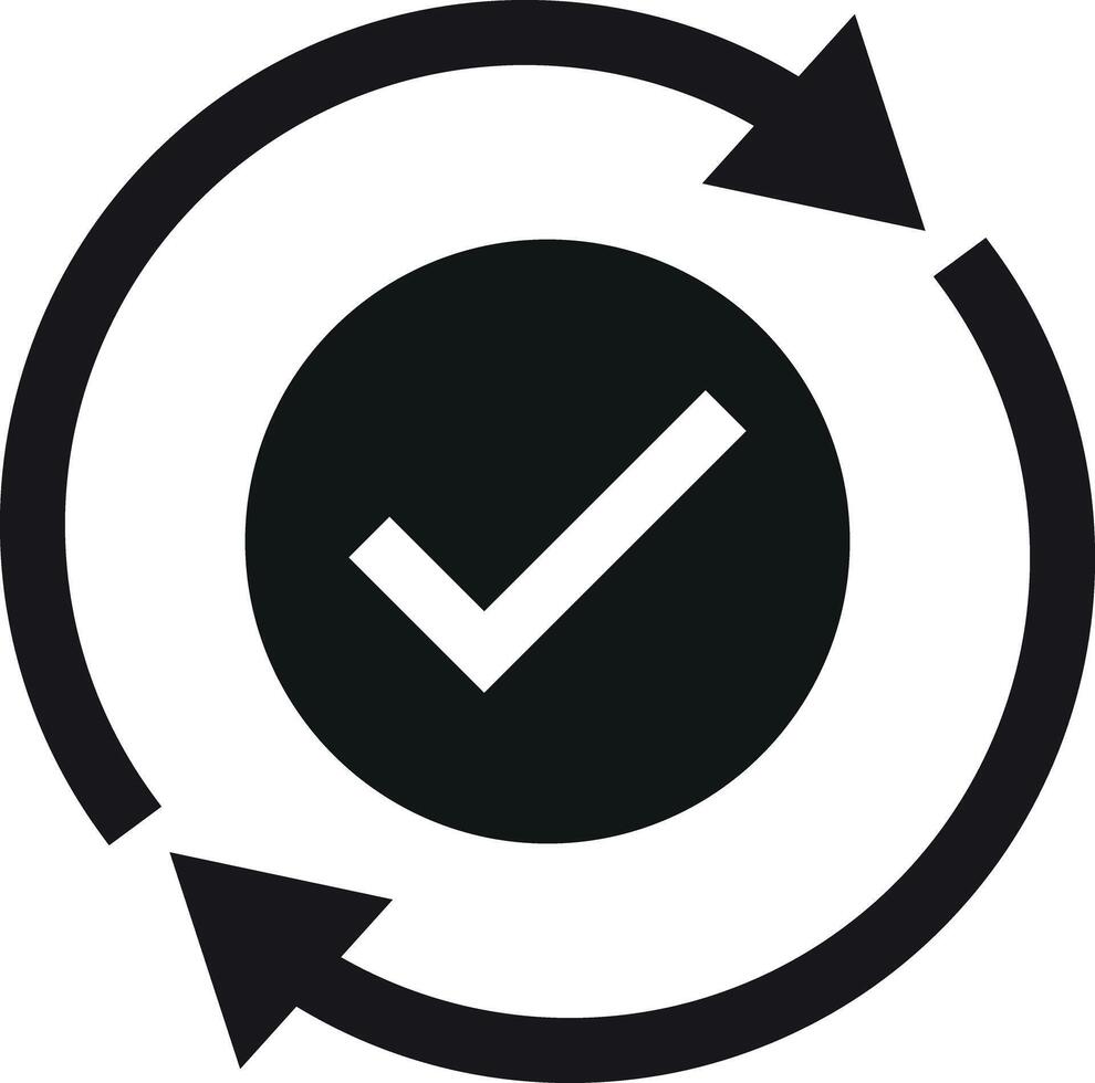 Checking process sync approved icon . Update transaction icon . Confirmed icon vector