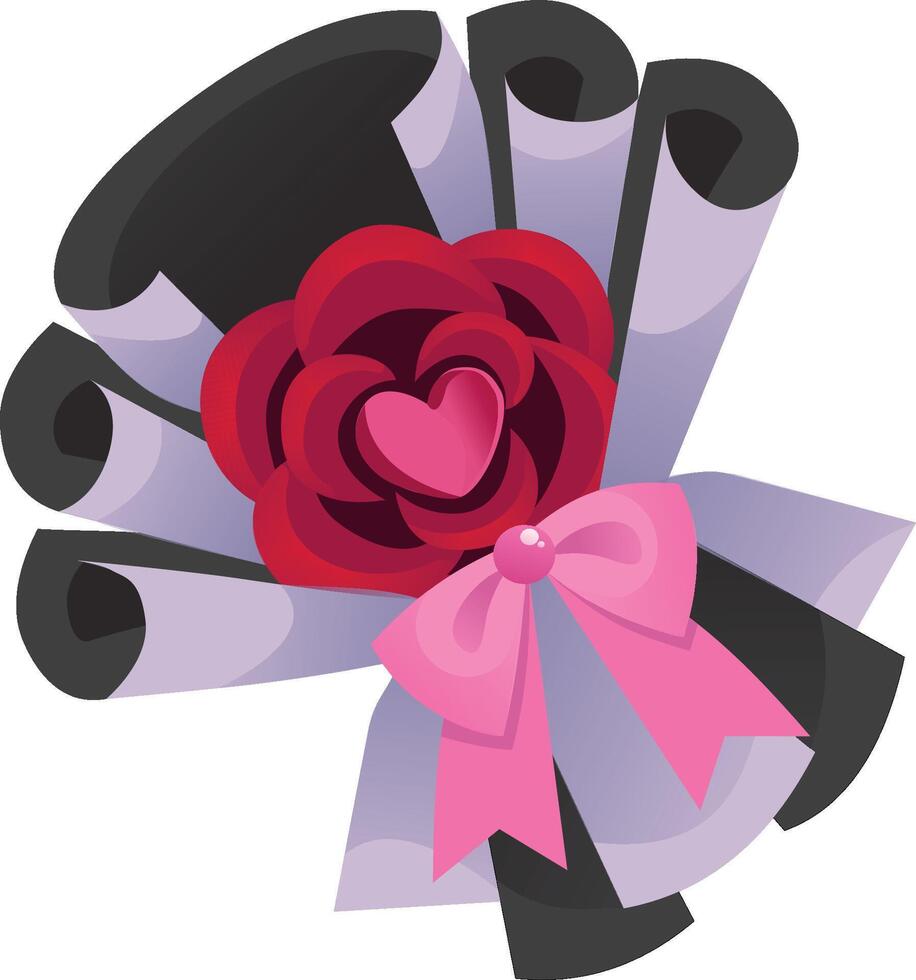 bouquet of big rose vector