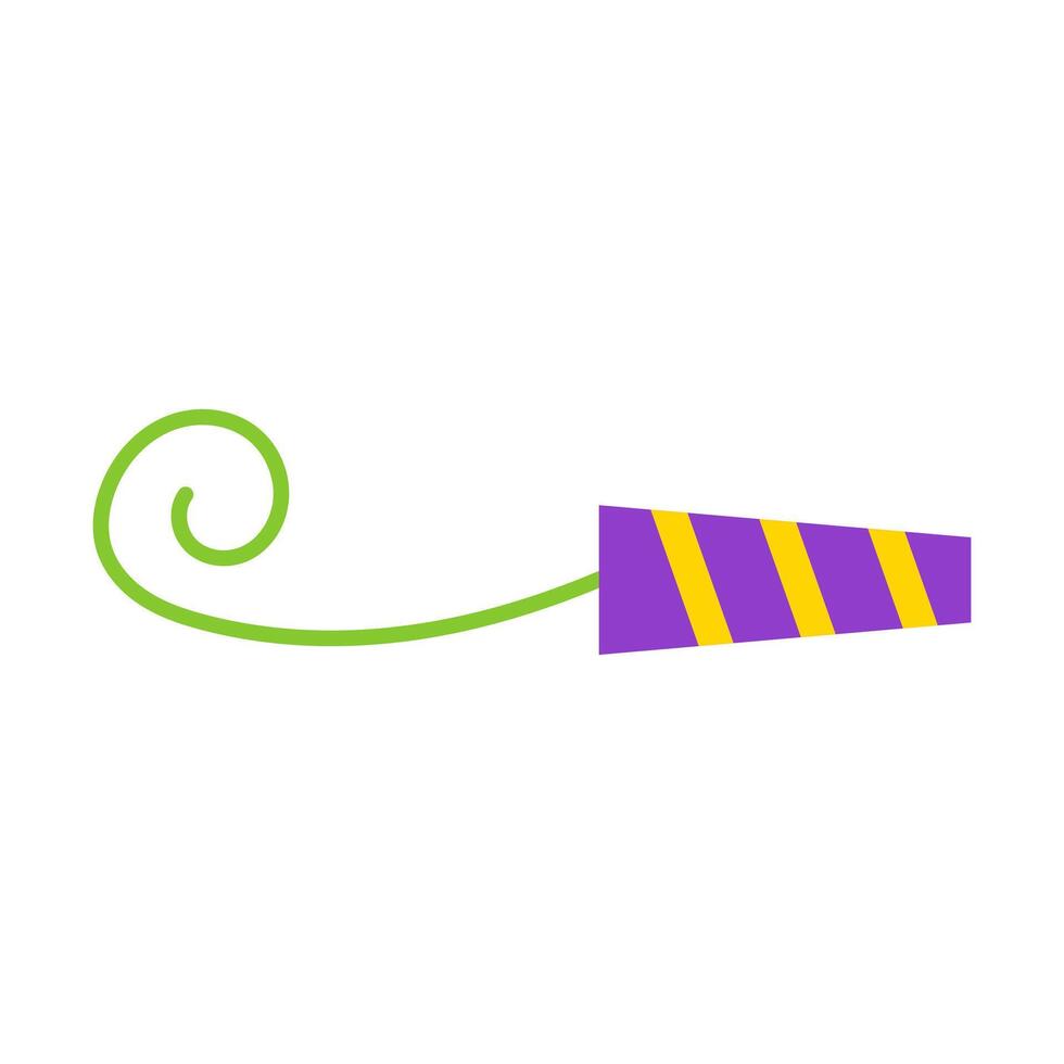 Party blower with curled tongue for April Fool Day. illustration. vector
